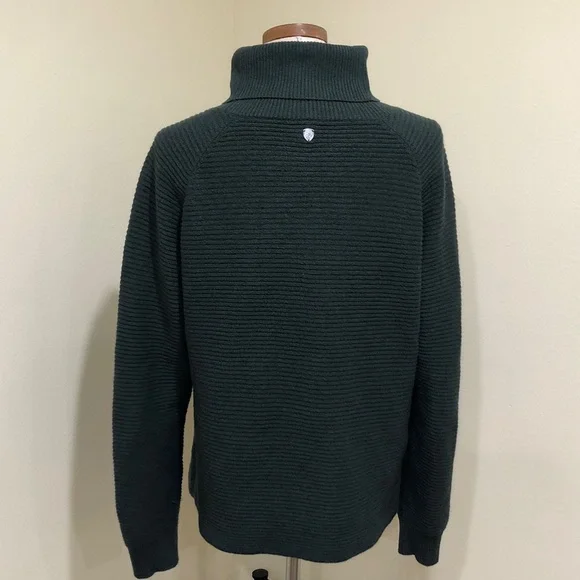 SOLD Kuhl Solace Sweater Size Large Dark Green Ribbed Turtleneck Pullover - Picture 6 of 14